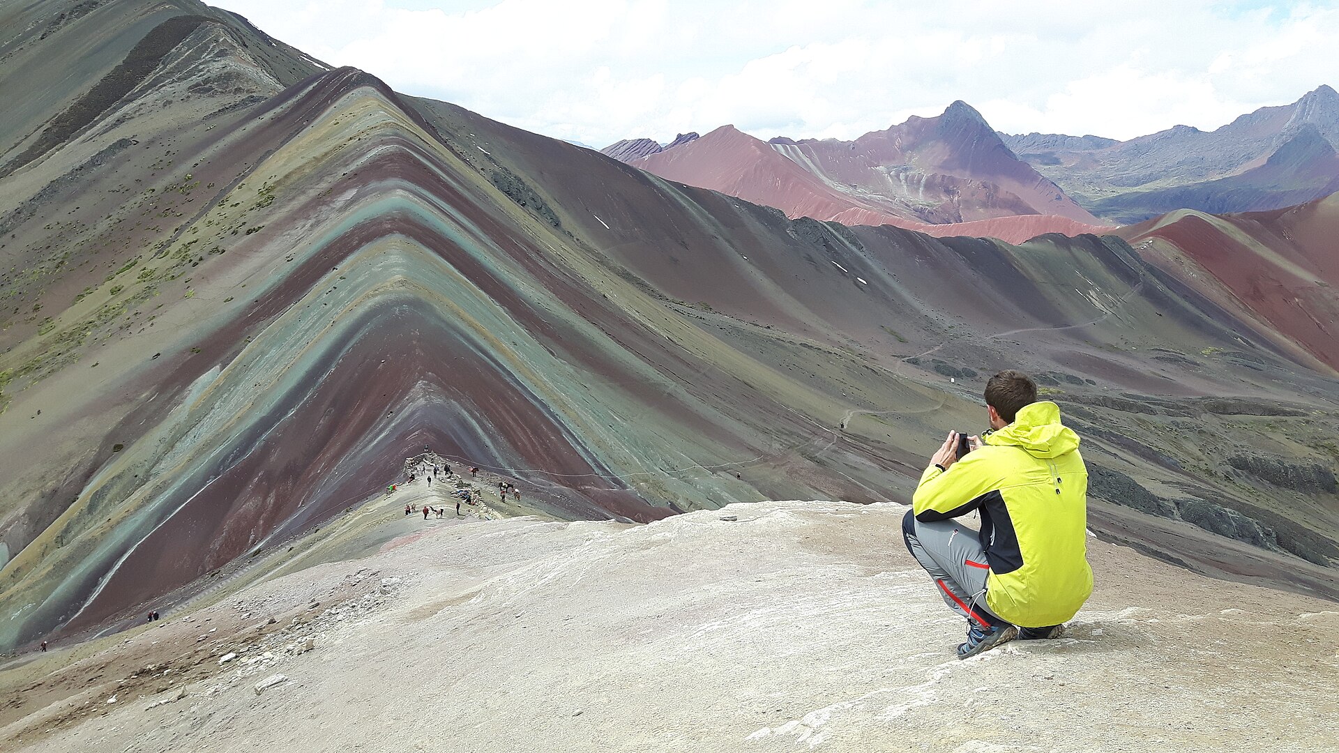 Rainbow Mountain and the Ausangate massif in the Peruvian Andes