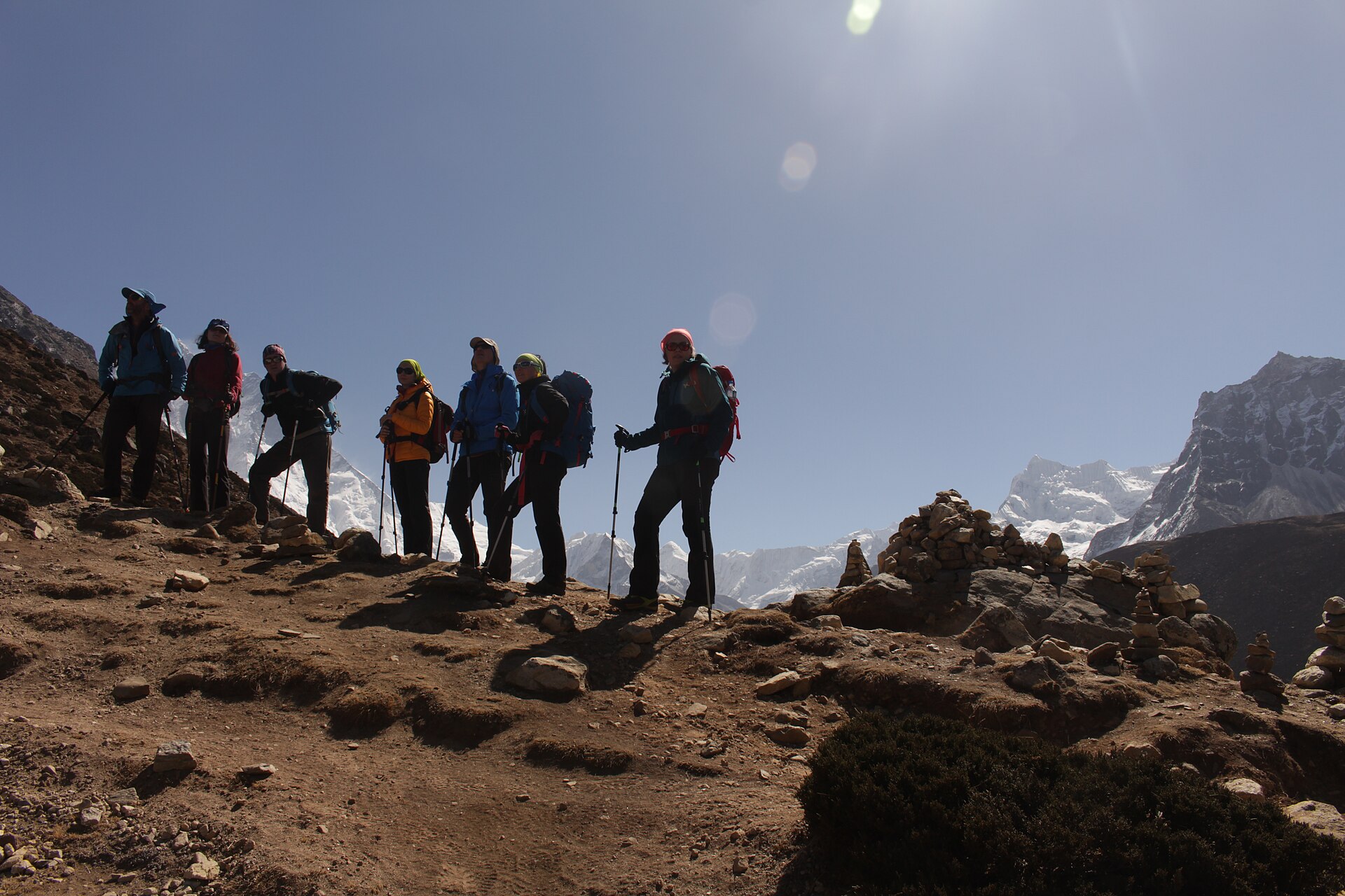 Everest Base Camp trail with the Khumbu Icefall in view
