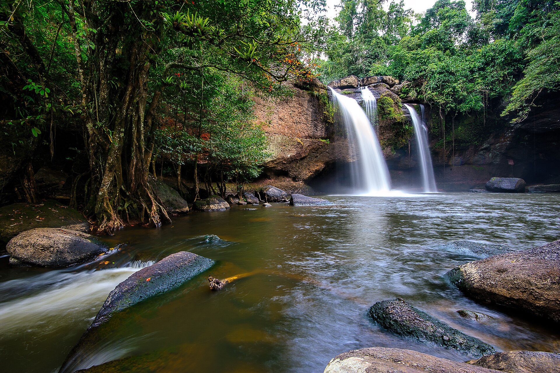 Rainforest waterfall in Khao Yai National Park